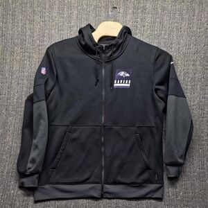 Nike Baltimore Ravens Sideline Hoodie Full Zip Jacket Mens XL Black On Field NFL